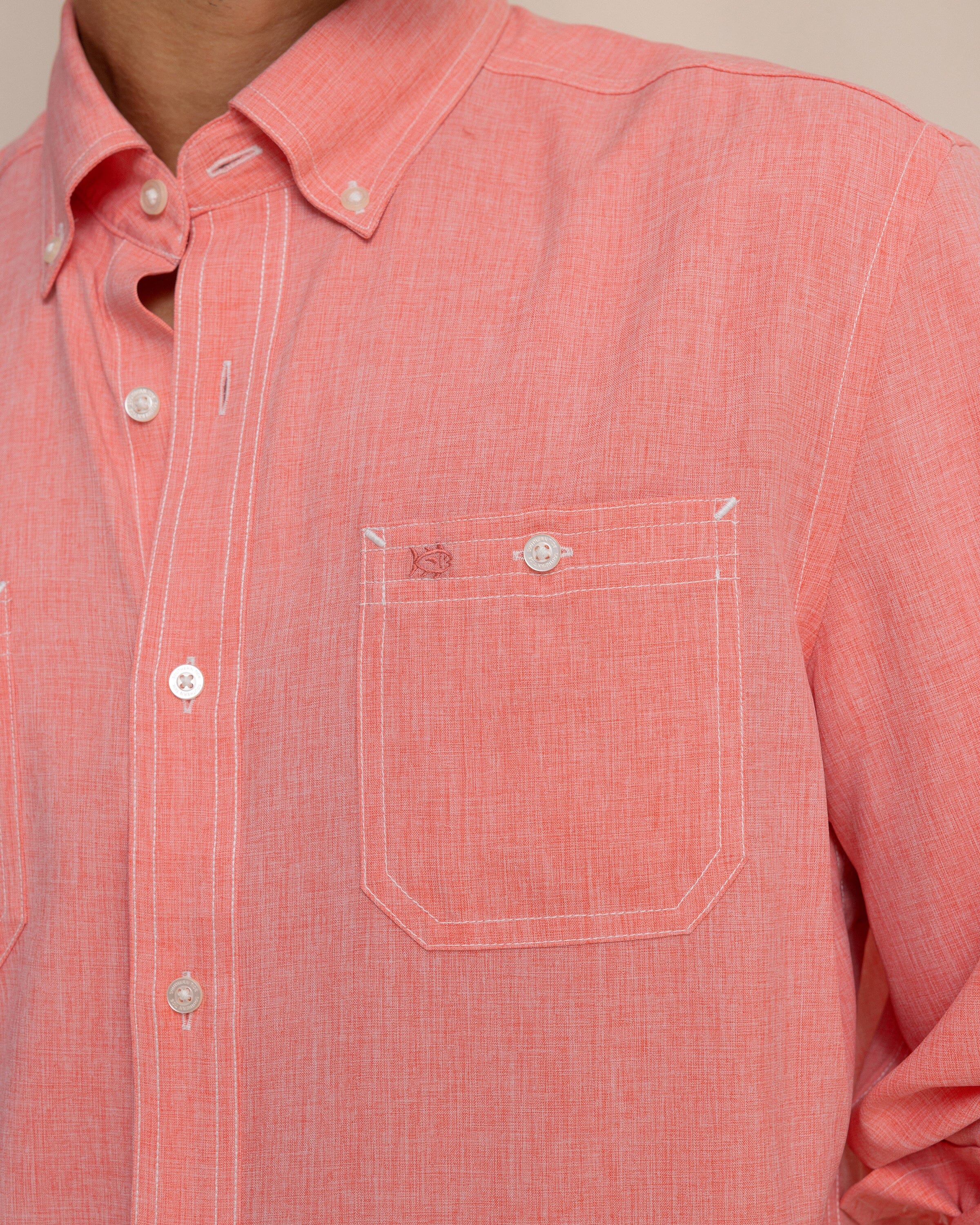 Southern Tide Dock Shirt - Sunkist Coral